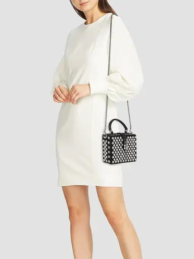 Dolce & Gabbana Women's Strass-Embellished Leather Box Bag | Thumbnail 2