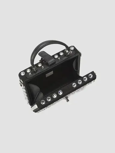Dolce & Gabbana Women's Strass-Embellished Leather Box Bag | Thumbnail 4