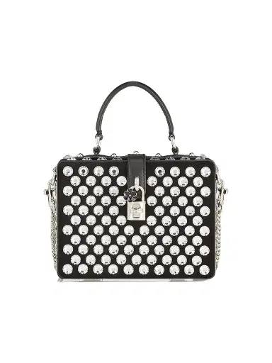 Dolce & Gabbana Women's Strass-Embellished Leather Box Bag | Thumbnail 1