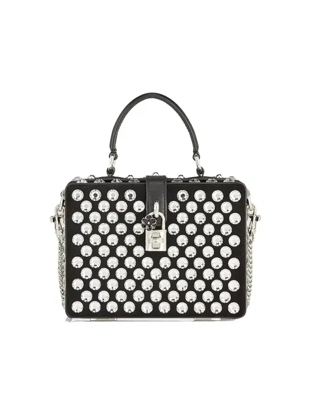 Dolce & Gabbana Women's Strass-Embellished Leather Box Bag - Nero Crystal