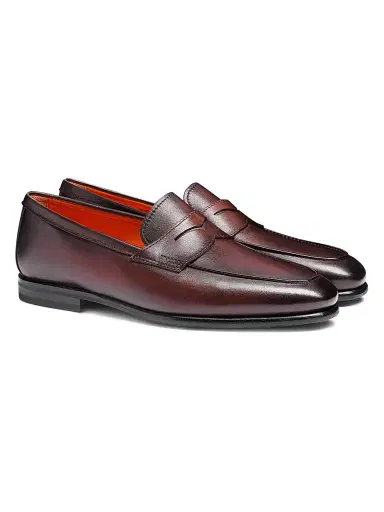 Santoni Men's Leather Penny Loafers | Thumbnail 2 Santoni Men's Leather Penny Loafers | Thumbnail 2