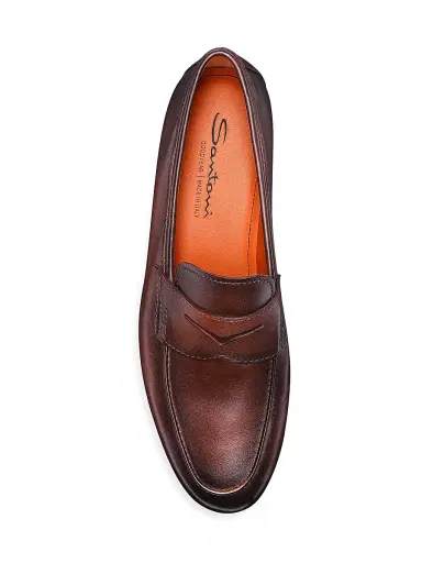 Santoni Men's Leather Penny Loafers | Thumbnail 3 Santoni Men's Leather Penny Loafers | Thumbnail 3