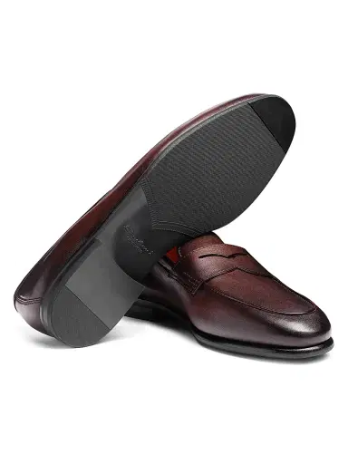 Santoni Men's Leather Penny Loafers | Thumbnail 4 Santoni Men's Leather Penny Loafers | Thumbnail 4