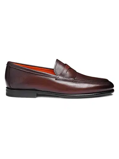 Santoni Men's Leather Penny Loafers | Thumbnail 1 Santoni Men's Leather Penny Loafers | Thumbnail 1