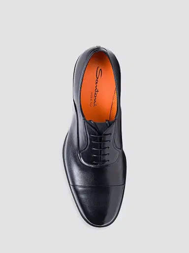 Santoni Men's Leather Cap-Toe Derby Shoes | Thumbnail 5 Santoni Men's Leather Cap-Toe Derby Shoes | Thumbnail 5