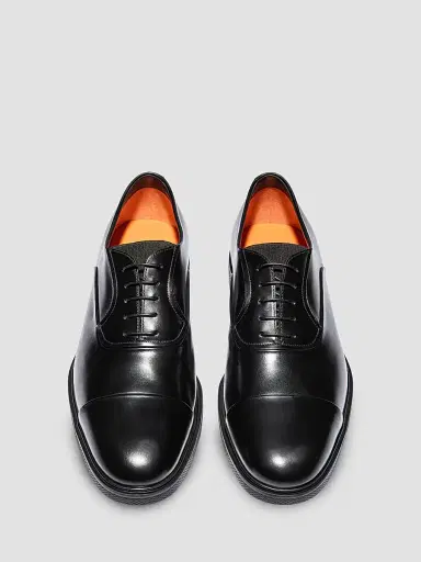 Santoni Men's Leather Cap-Toe Derby Shoes | Thumbnail 7 Santoni Men's Leather Cap-Toe Derby Shoes | Thumbnail 7