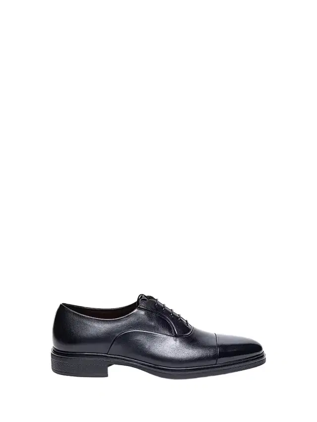 Santoni Men's Leather Cap-Toe Derby Shoes - Black