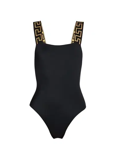 Versace Women's La Greca One-Piece Swimsuit - Black | Thumbnail 1