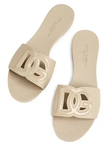 Dolce & Gabbana Women's Interlock Logo Rubber Slides - Beige - Size 10 Sandals | Thumbnail 4 Dolce & Gabbana Women's Interlock Logo Rubber Slides - Beige - Size 10 Sandals | Thumbnail 4