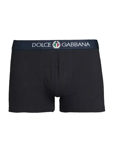 Dolce & Gabbana Men's Logo Cotton Boxer Briefs - Blue Navy - Size XL | Thumbnail 1
