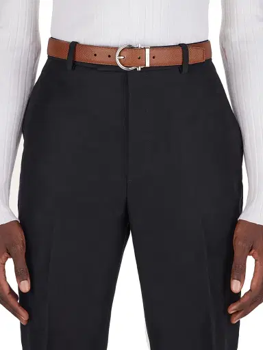 Ferragamo Men's Cut-to-size Belt - Radica Nero - Size 46 | Thumbnail 2