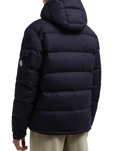 Moncler Men's Montgenevre Wool Flannel Padded Hooded Jacket - Navy Blue - Size XXXXL | Thumbnail 3