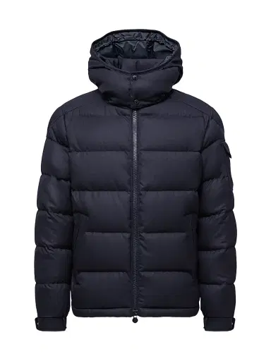 Moncler Men's Montgenevre Wool Flannel Padded Hooded Jacket - Navy Blue - Size XXXXL | Thumbnail 1