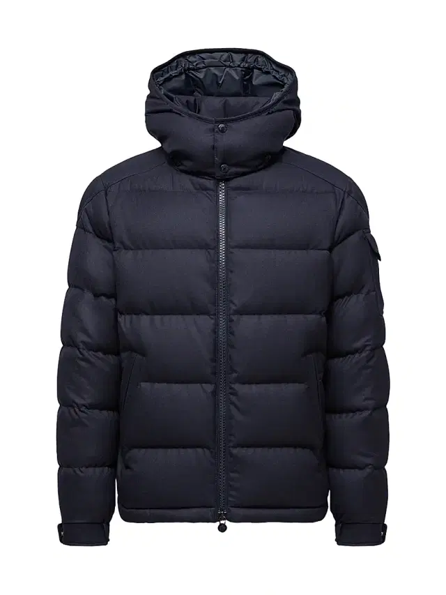 Moncler Men's Montgenevre Wool Flannel Padded Hooded Jacket - Navy Blue
