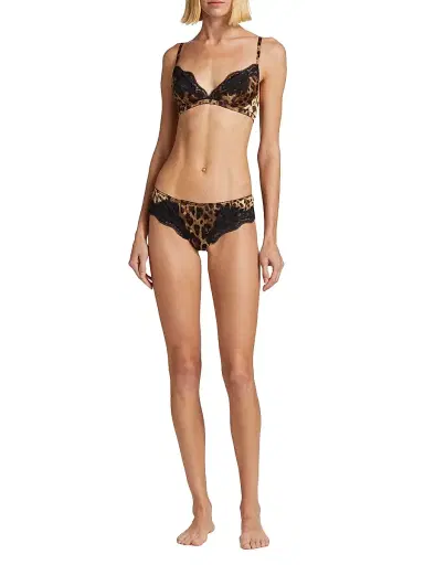 Dolce & Gabbana Women's Lace & Silk-Blend Briefs - Leopard - Size Small | Thumbnail 2 Dolce & Gabbana Women's Lace & Silk-Blend Briefs - Leopard - Size Small | Thumbnail 2