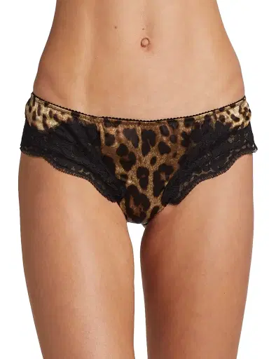 Dolce & Gabbana Women's Lace & Silk-Blend Briefs - Leopard - Size Small | Thumbnail 3 Dolce & Gabbana Women's Lace & Silk-Blend Briefs - Leopard - Size Small | Thumbnail 3