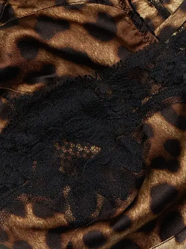 Dolce & Gabbana Women's Leopard Silk-Blend Triangle Bra - Leopard - Size Large | Thumbnail 6