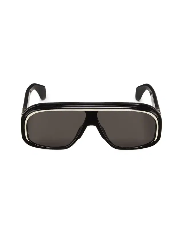 Men's Reedley 63MM Modified Aviator Sunglasses - Black Dark Grey