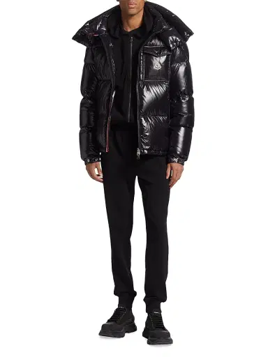 Moncler Men's Montbeliard Hooded Down Jacket - Black | Thumbnail 8 Moncler Men's Montbeliard Hooded Down Jacket - Black | Thumbnail 8