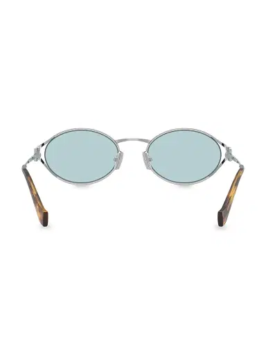 Miu Miu Women's 54MM Metal Round Sunglasses - Silver Blue | Thumbnail 4