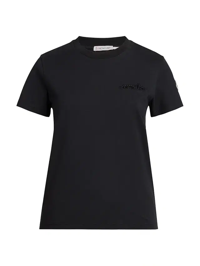 Women's Cotton Beaded Logo T-Shirt - Black
