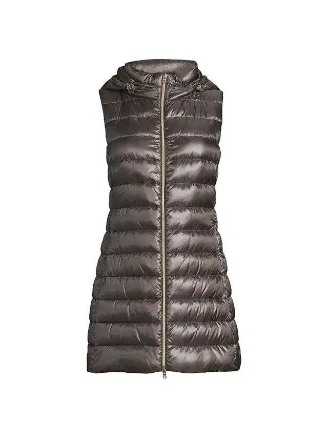Herno Women's Iconico Serena Nylon Ultralight Long Vest - Antracite