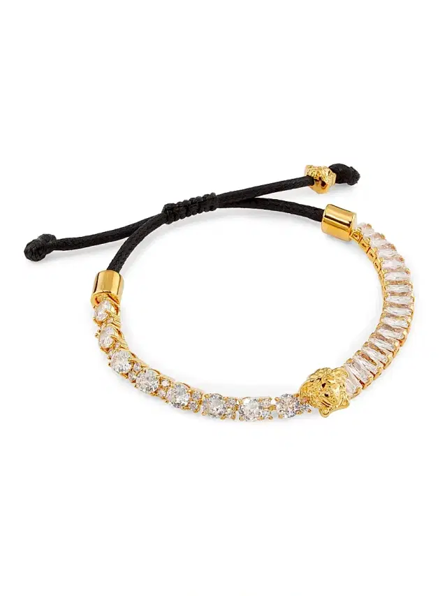 Women's Goldtone & Glass Crystal Cord Bracelet -  Gold Crystal Black