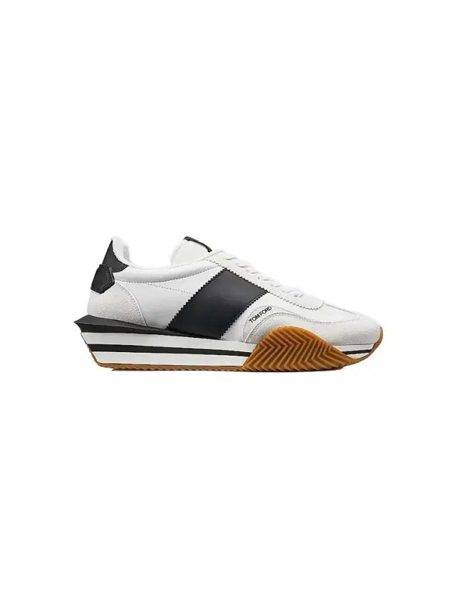 Tom Ford Men's Two-Toned Low-Top Sneakers - White Black Cream