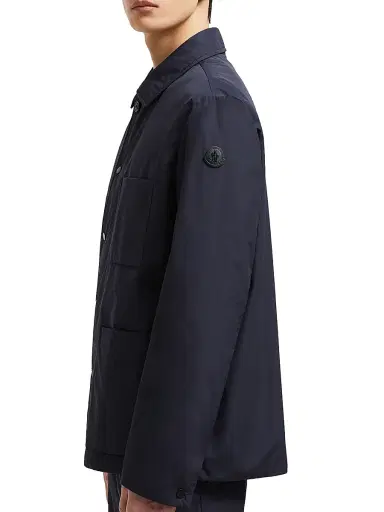 Moncler Men's Cougourde Button Up Nylon Shacket - Blue | Thumbnail 4 Moncler Men's Cougourde Button Up Nylon Shacket - Blue | Thumbnail 4