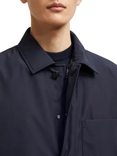 Moncler Men's Cougourde Button Up Nylon Shacket - Blue | Thumbnail 6 Moncler Men's Cougourde Button Up Nylon Shacket - Blue | Thumbnail 6