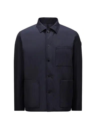 Moncler Men's Cougourde Button Up Nylon Shacket - Blue | Thumbnail 1 Moncler Men's Cougourde Button Up Nylon Shacket - Blue | Thumbnail 1