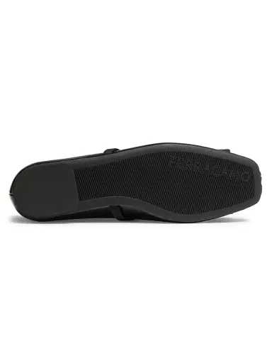 Ferragamo Women's Zina Leather Ballet Flats - Nero - Size 11 | Thumbnail 6