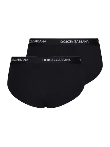Dolce & Gabbana Men's 2-Pack Brando Briefs Set - Black - Size XL | Thumbnail 2 Dolce & Gabbana Men's 2-Pack Brando Briefs Set - Black - Size XL | Thumbnail 2