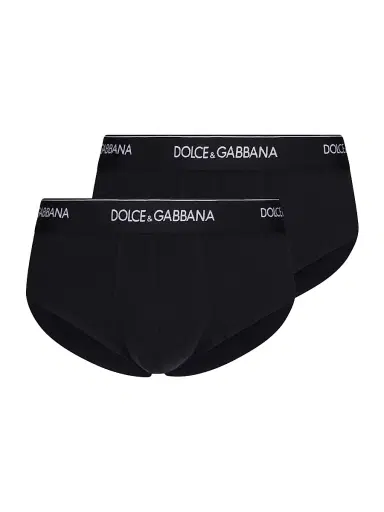 Dolce & Gabbana Men's 2-Pack Brando Briefs Set - Black - Size XL | Thumbnail 1 Dolce & Gabbana Men's 2-Pack Brando Briefs Set - Black - Size XL | Thumbnail 1