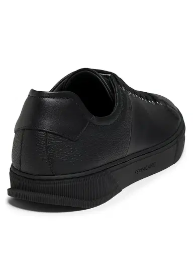 Ferragamo Men's Clayton Leather Low-Top Sneakers - Nero - Size 13 | Thumbnail 3 Ferragamo Men's Clayton Leather Low-Top Sneakers - Nero - Size 13 | Thumbnail 3