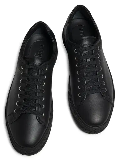 Ferragamo Men's Clayton Leather Low-Top Sneakers - Nero - Size 13 | Thumbnail 4 Ferragamo Men's Clayton Leather Low-Top Sneakers - Nero - Size 13 | Thumbnail 4