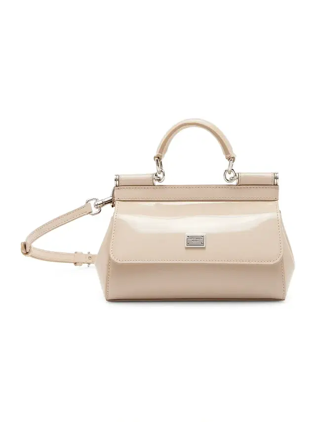 Women's  Sicily Patent Leather Top Handle Bag - Cappucino