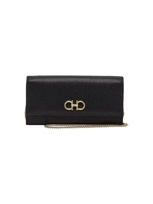 FERRAGAMO Women's Gancini Soft Wallet-on-Chain - Nero