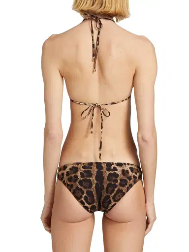 Dolce & Gabbana Women's Leopard Triangle Bikini Top | Thumbnail 4 Dolce & Gabbana Women's Leopard Triangle Bikini Top | Thumbnail 4