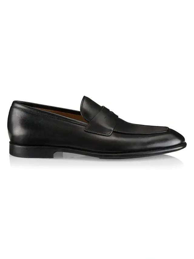 FERRAGAMO Men's Funes Loafers - Nero New Biscotto