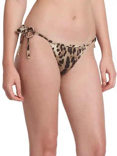 Dolce & Gabbana Women's Leopard Side-Tie Bikini Bottom | Thumbnail 3