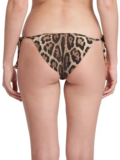 Dolce & Gabbana Women's Leopard Side-Tie Bikini Bottom | Thumbnail 4