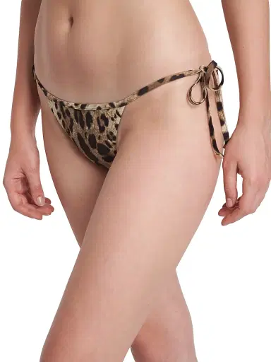 Dolce & Gabbana Women's Leopard Side-Tie Bikini Bottom | Thumbnail 5