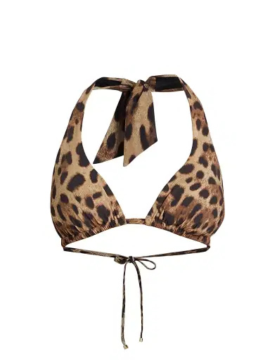 Dolce & Gabbana Women's Leopard Halter Bikini Top - Leo New - Size XL | Thumbnail 1