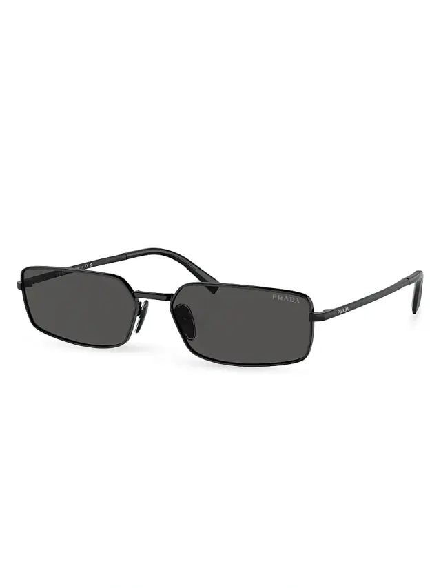 Prada Women's 59MM Rectangular Sunglasses - Black Dark Grey