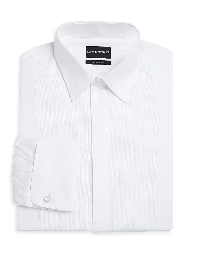 Men's Cotton Modern-Fit Long-Sleeve Tuxedo Shirt - White - Size 18 Men's Cotton Modern-Fit Long-Sleeve Tuxedo Shirt - White - Size 18