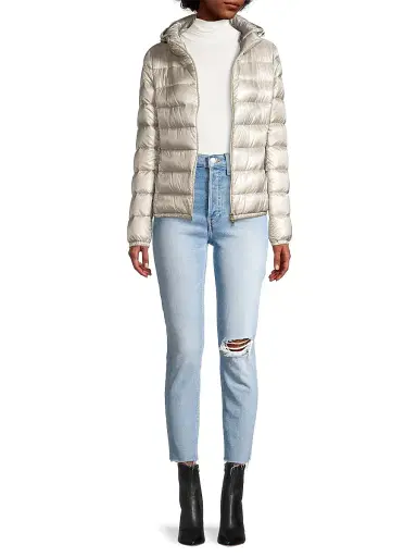 Herno Women's Giada Hooded Down Jacket - Pearl | Thumbnail 2