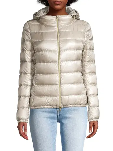 Herno Women's Giada Hooded Down Jacket - Pearl | Thumbnail 3