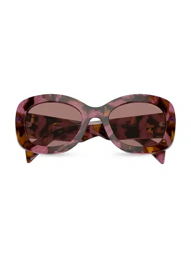 Prada Women's 55MM Oval Sunglasses - Rose Havana Taupe | Thumbnail 5