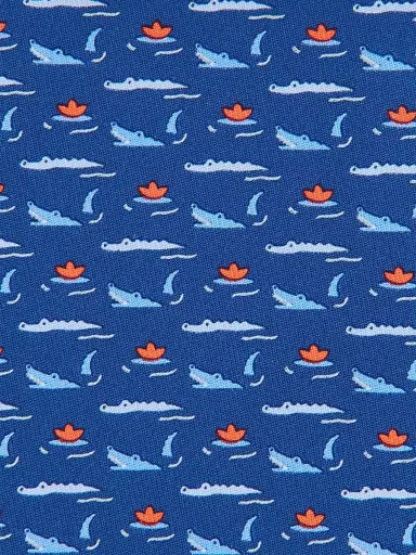 FERRAGAMO Men's Gator Silk Tie - Navy | Thumbnail 4